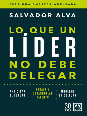 cover image of Lo que un líder no debe delegar